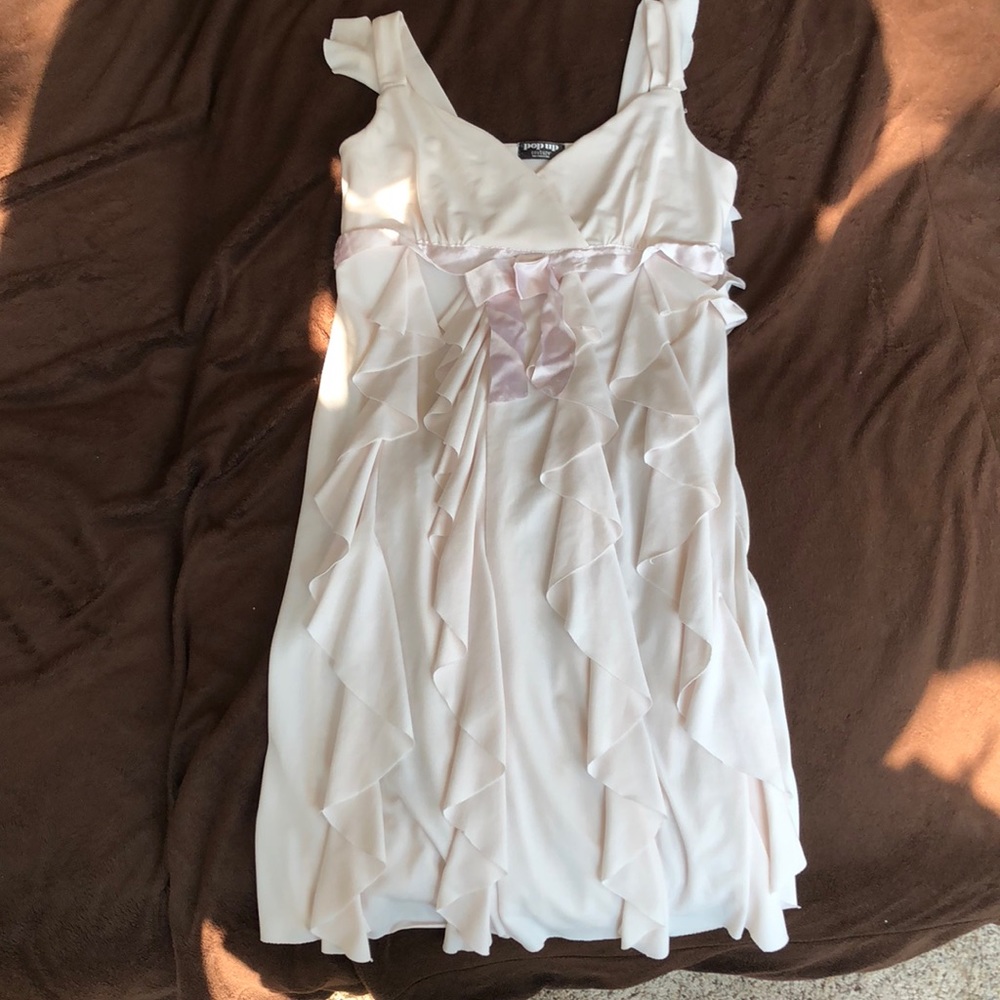Frilly white dress